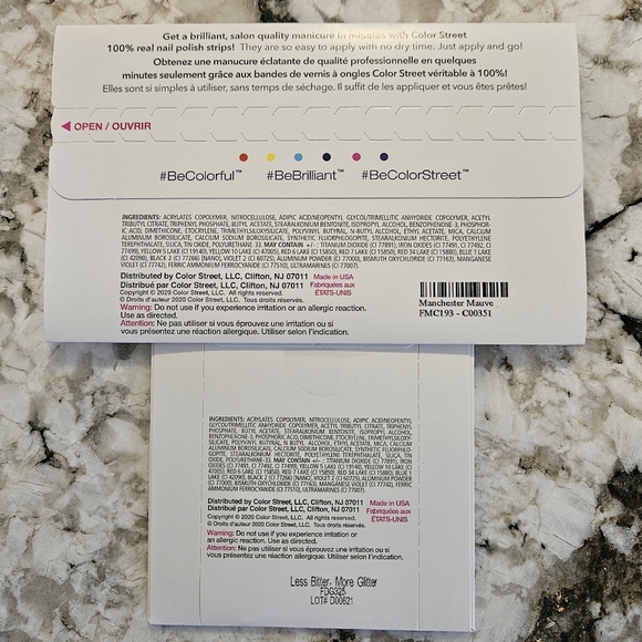 Color Street Nail Strips 2 Sets - Manchester Mauve & Less Bitter More Glitter - Picture 3 of 3